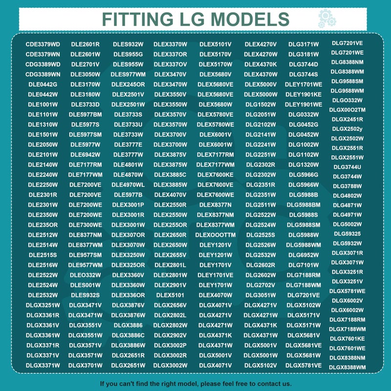 BTNTVEN مجموعة إصلاح مجفف مطورة متوافقة مع مجففات LG Kenmore تشمل 4581EL2002C بكرة أسطوانة المجفف 4400EL2001A حزام المجفف 4561EL3002A بكرة التوتر والزنبرك استبدال 4400EL2001F 4581EL3001E 4581EL2002A - Image 5